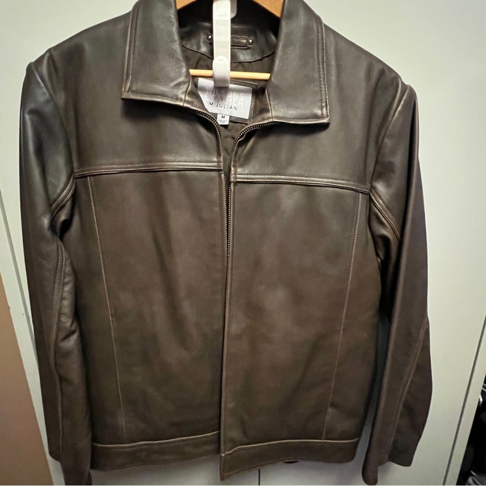 Wilsons Leather M. Julian Dark Brown Jacket Medium Deep Front Pockets